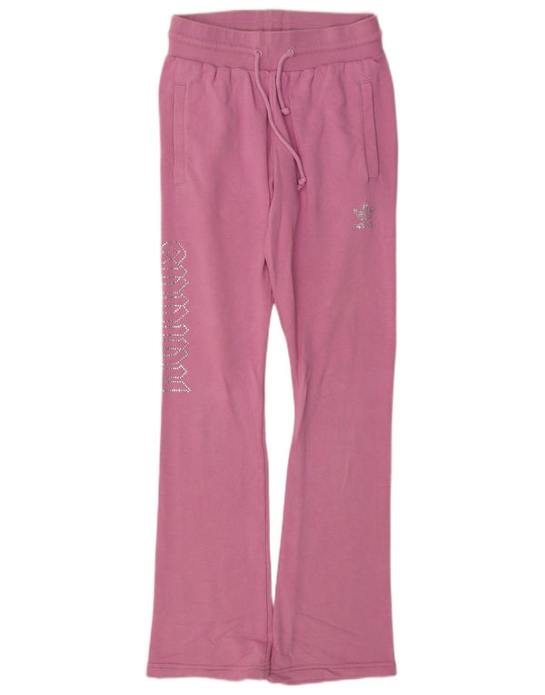 Adidas Damen Graphic Flare Trainingshose UK 8 Small Rosa Baumwolle
