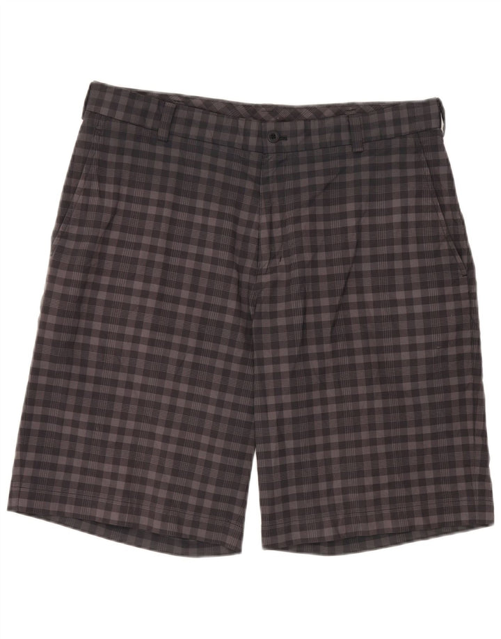 Nike Herren Dri Fit Chino Shorts W34, großes graues Gingham-Polyester
