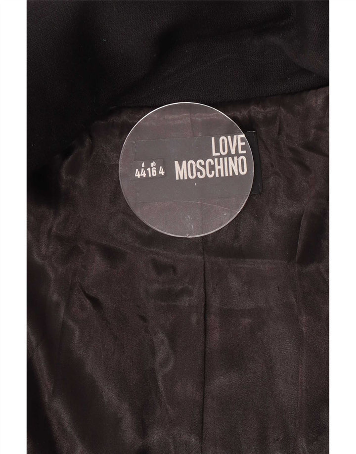 Moschino Damen Mantel UK 16 Large Schwarz