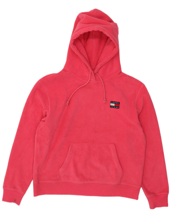 Tommy Hilfiger Damen-Fleece-Kapuzenpullover mit lockerer Passform, Gr. 14, Mittelrosa
