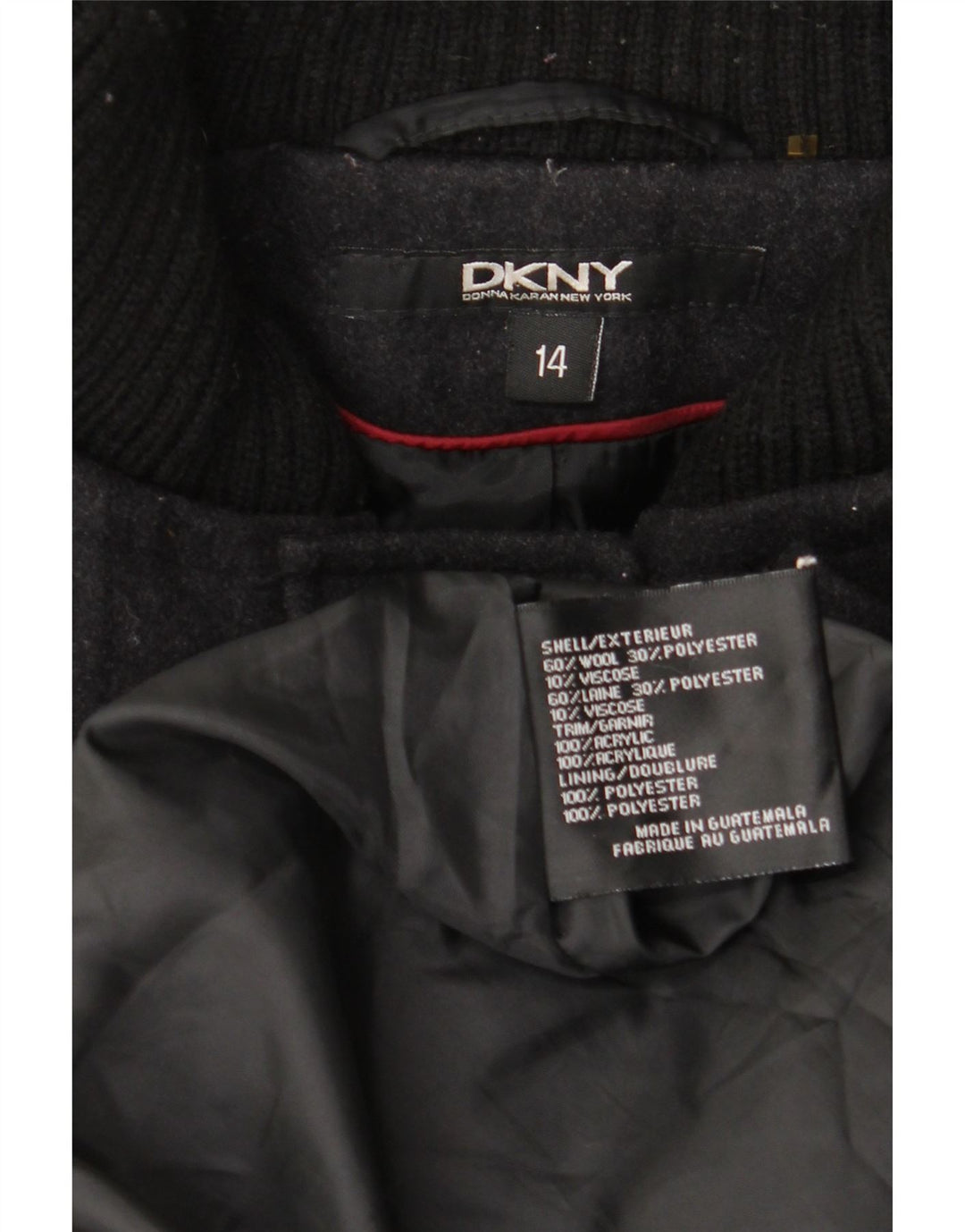 Dkny Damen-Mantel mit Kapuze, US 14 XL, graue Wolle