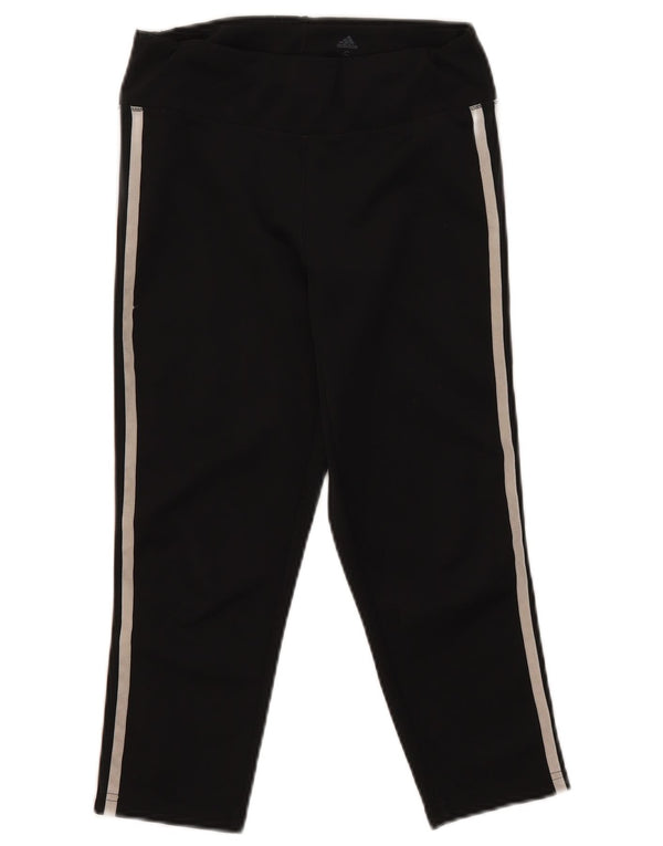 Adidas Damen Aeroready Capri Leggings UK 8/10 Small Schwarz Polyester