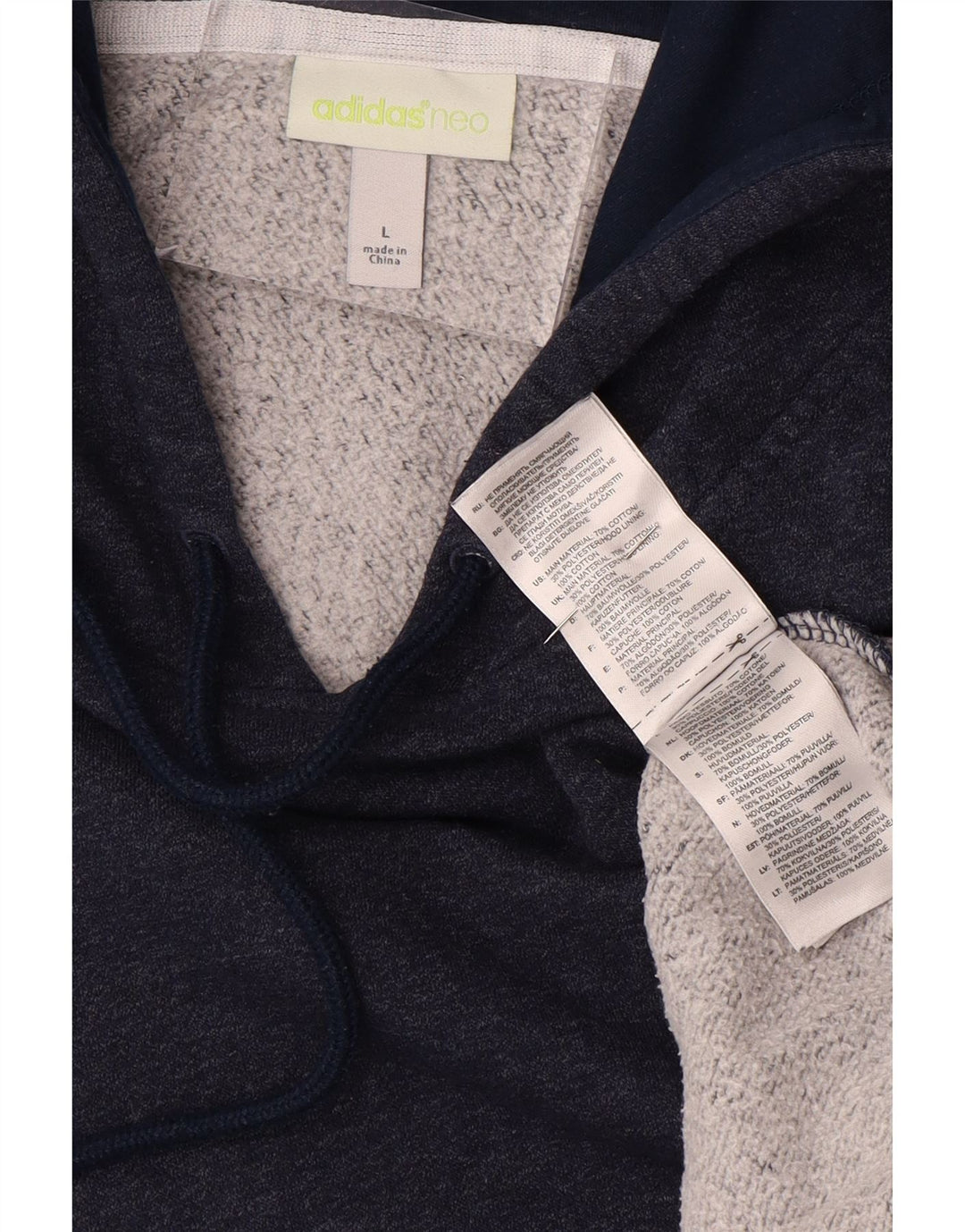 ADIDAS Herren Neo Graphic Hoodie Pullover Große marineblaue Baumwolle