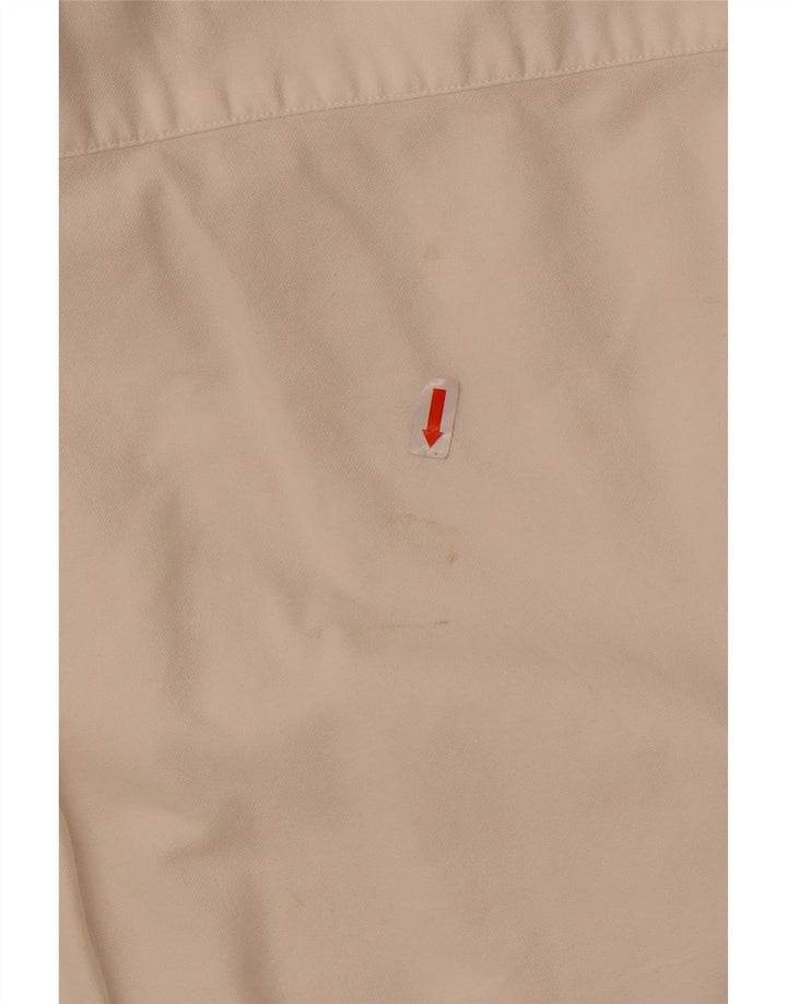 Tommy Hilfiger Herrenhemd, groß, cremefarbene Baumwolle