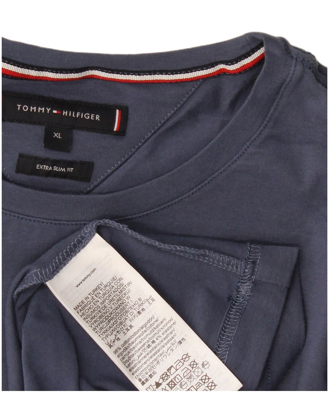 TOMMY HILFIGER Herren Extra Slim T-Shirt Top XL Marineblau Baumwolle