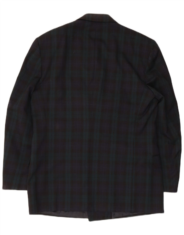 Jaeger Herren-Blazer, zweireihig, IT 52, XL, marineblau, kariert, Wolle