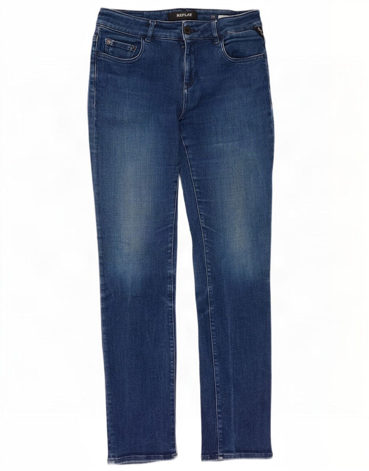 Replay Damen Slim Jeans W28 L30 Blaue Baumwolle