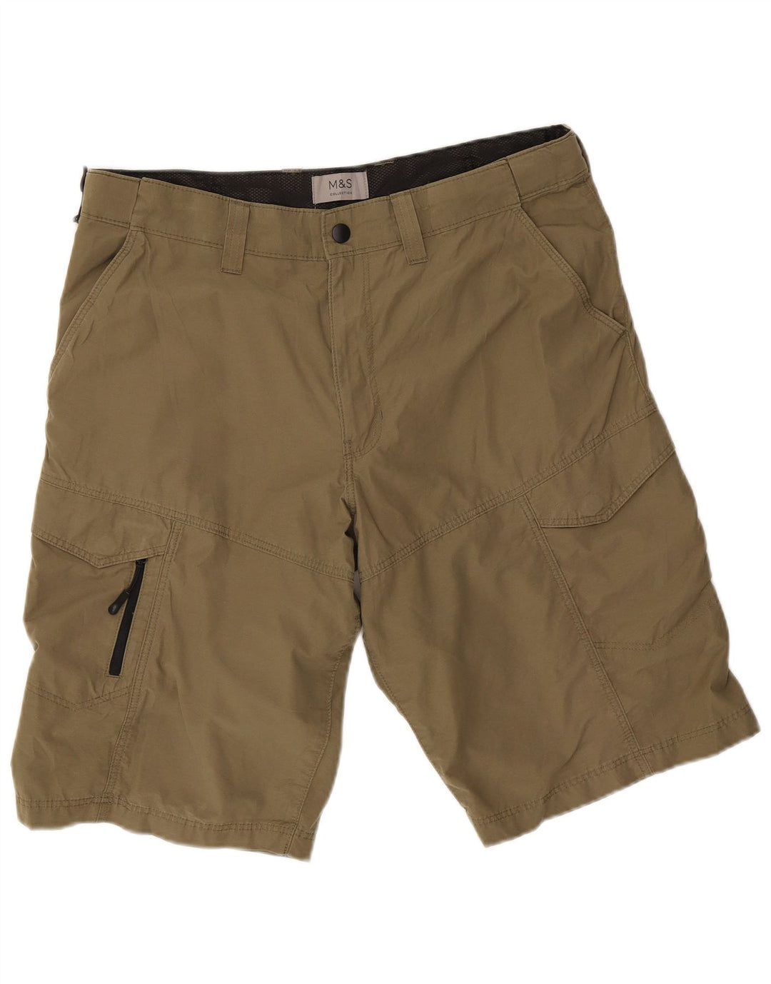 Marks & Spencer Herren Cargoshorts W34 Large Khaki Baumwolle