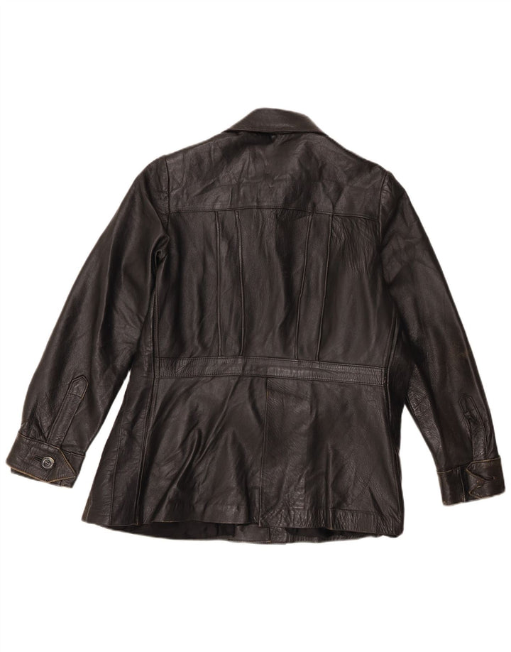 Vintage Damen Lederjacke UK 14 Medium Schwarz