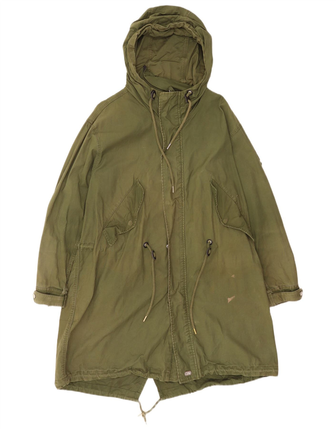 Diesel Herren-Parka mit Kapuze, UK 38, mittelgrüne Baumwolle