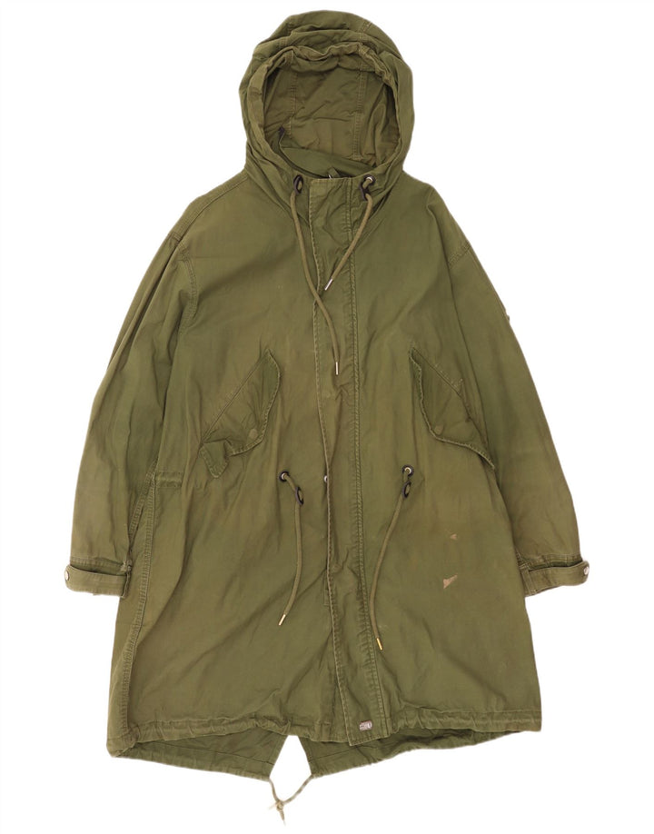 Diesel Herren-Parka mit Kapuze, UK 38, mittelgrüne Baumwolle