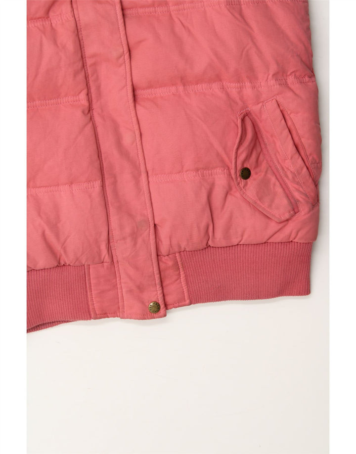 FAT FACE Womens Hooded Padded Gilet UK 14 Large Pink Polyester Vintage Fat Face and Second-Hand Fat Face from Messina Hembry 