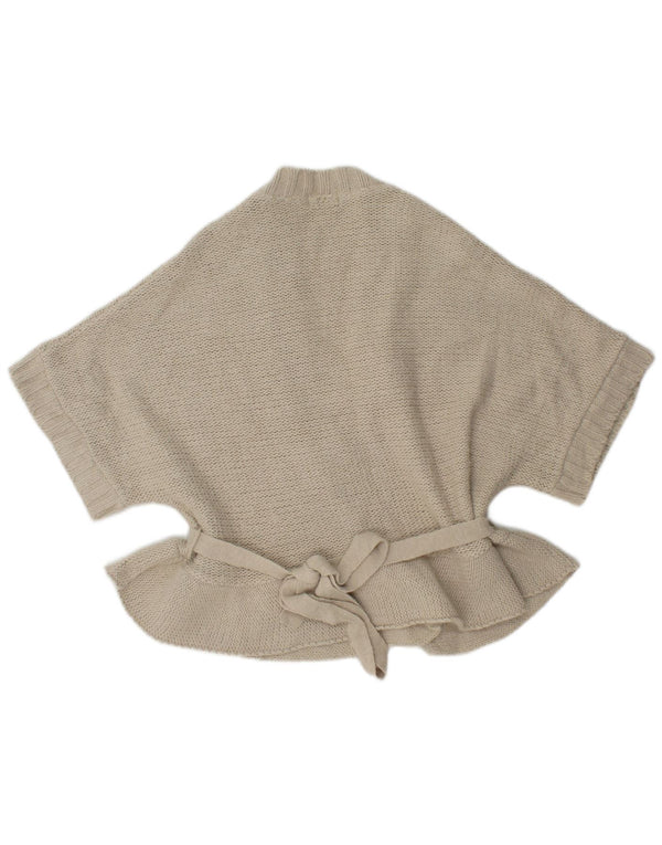 Topshop Damen Kurzarm-Wickel-Cardigan-Pullover UK 12 Mittelgraues Acryl