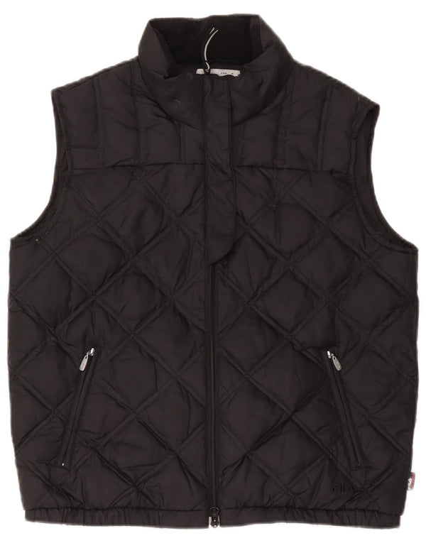 Fila Damen Wattierte Weste UK 14 Medium Schwarz Polyester