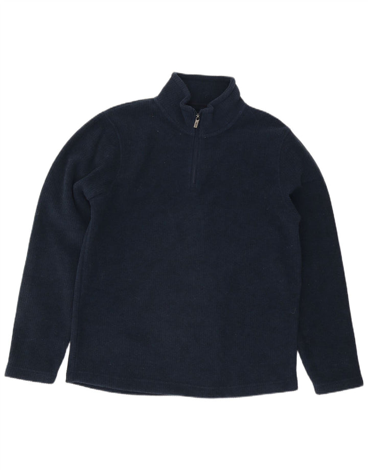 Weird Fish Herren-Sweatshirt mit Reißverschluss am Hals, groß, marineblau, Polyester
