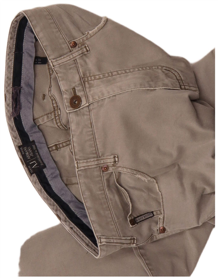 ARMANI Herren gerade Freizeithose W32 L30 graue Baumwolle