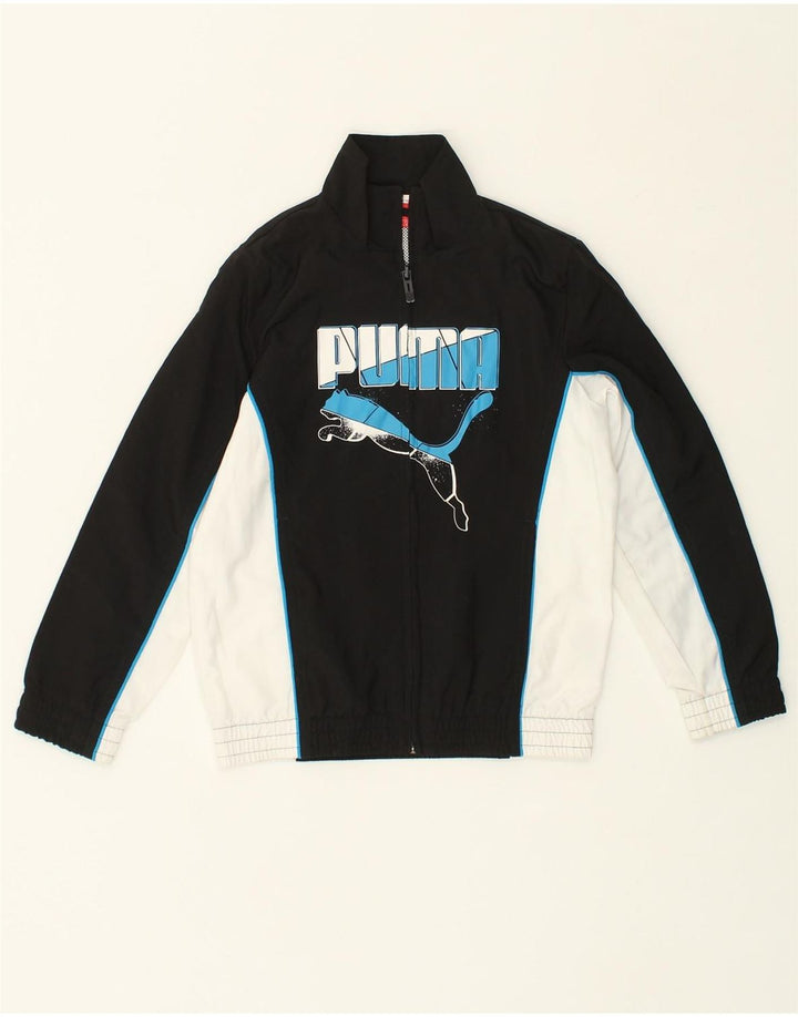 PUMA Boys Tracksuit Top Jacket 7-8 Years White Colourblock Polyester | Vintage Puma | Thrift | Second-Hand Puma | Used Clothing | Messina Hembry 