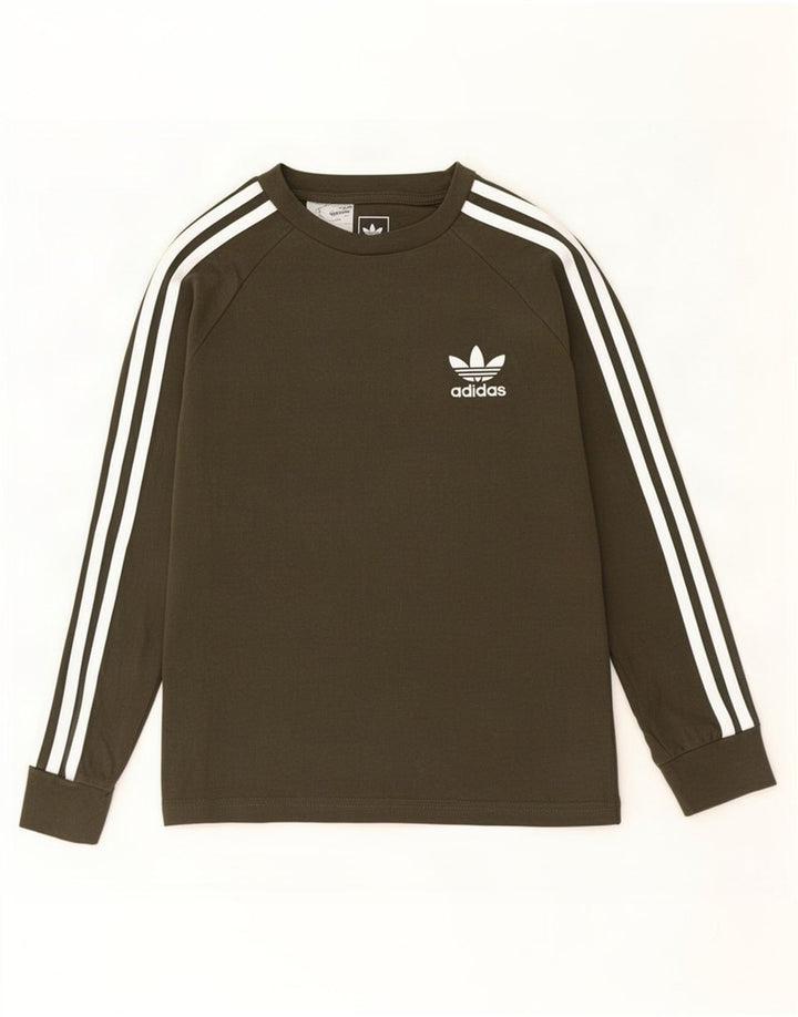 Adidas Jungen Top Langarm 9-10 Jahre Khaki Baumwolle
