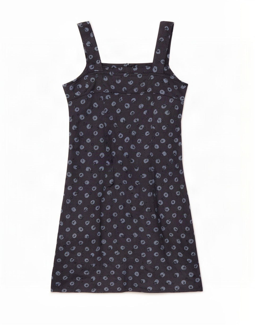 Benetton Damen-Sommerkleid mit abstraktem Muster, UK 6 XS, Marineblau