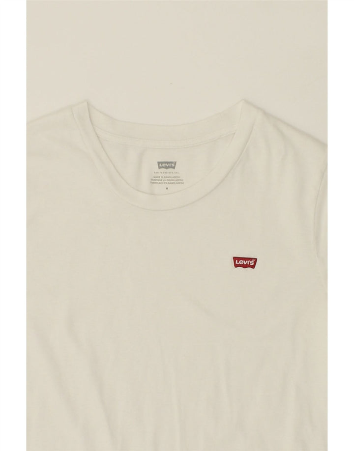 LEVI'S Womens T-Shirt Top UK 12 Medium White Cotton Vintage Levi's and Second-Hand Levi's from Messina Hembry 