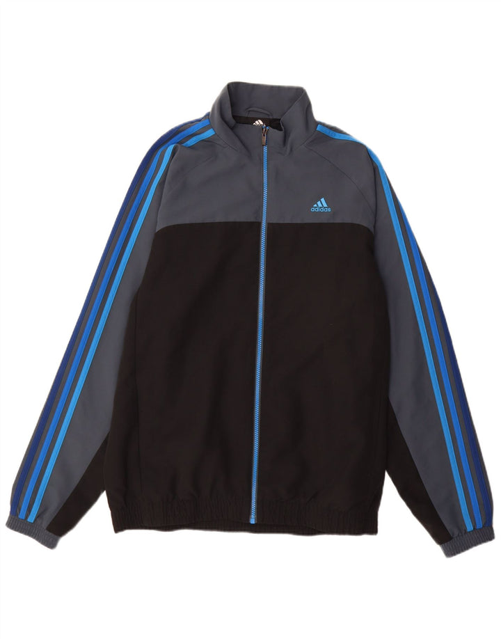 Adidas Herren Climalite Trainingsanzug Top Jacke UK 40/42 Mittelgrau Farbblock