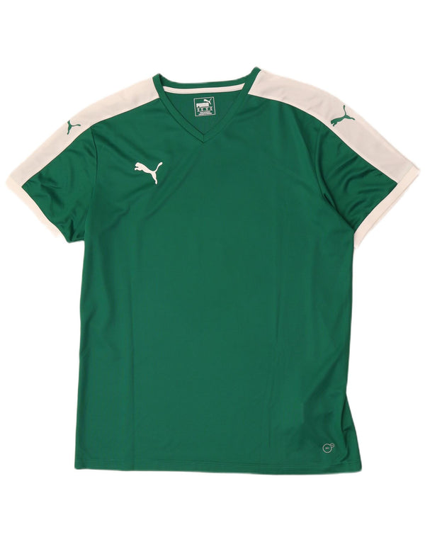 Puma Herren T-Shirt Top XL Grün Colourblock Polyester