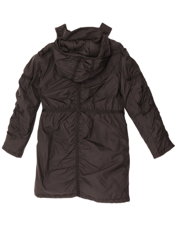 Guess Damen-Parkajacke mit Kapuze, UK 14, mittelschwarzes Nylon