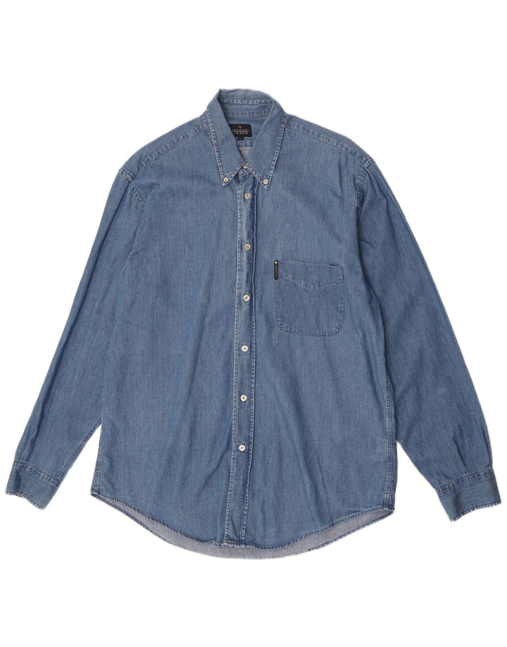 Trussardi Herren-Jeanshemd, Größe L, Blau