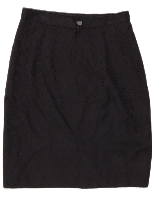 Nazareno Gabrielli Damen Bleistiftrock IT 44 Medium W28 Schwarz geblümte Baumwolle