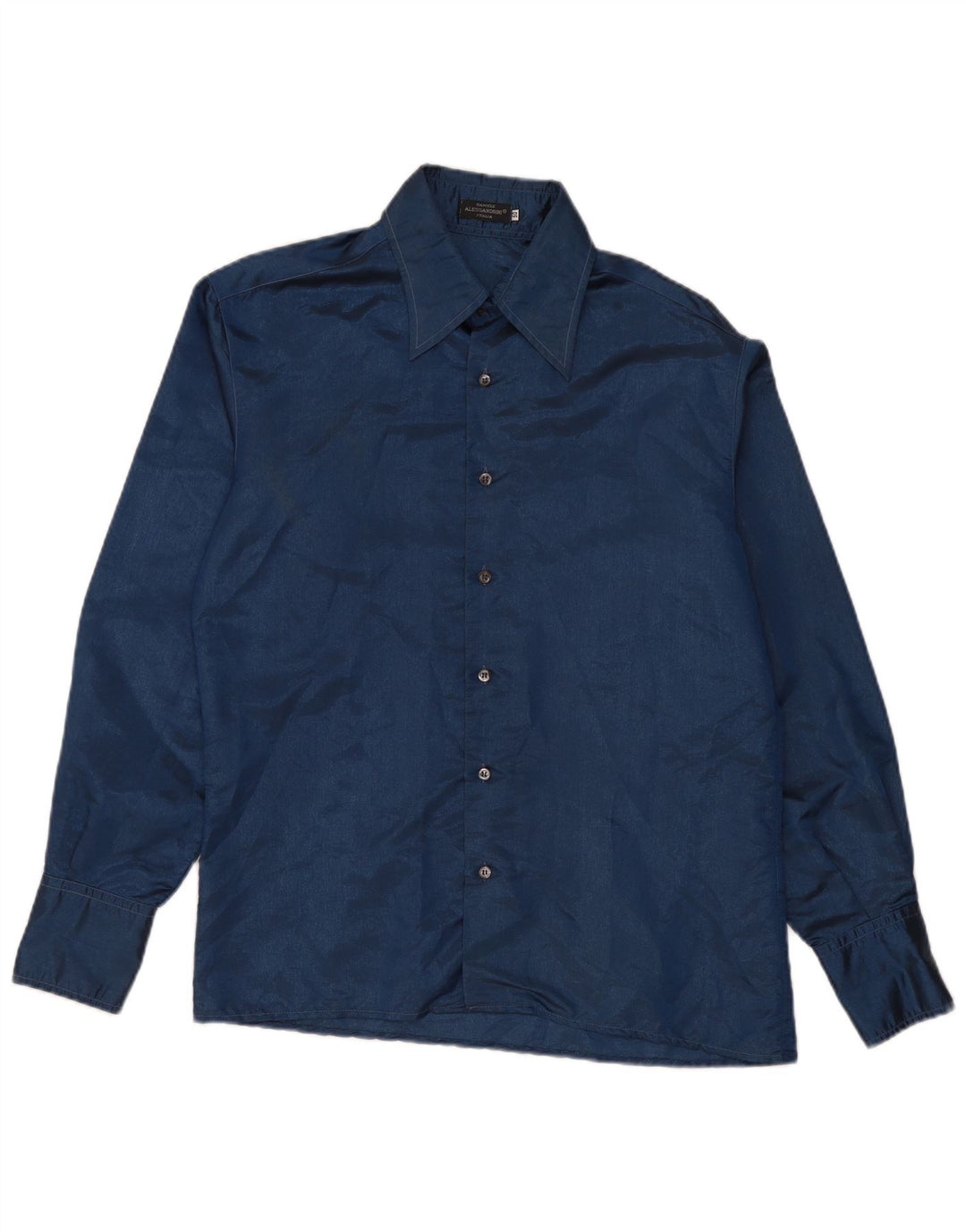 Daniele Alessandrini Herrenhemd IT 50 Medium Marineblau Polyester