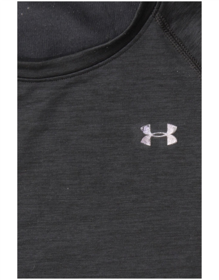 UNDER ARMOUR Damen Top Langarm UK 12 Medium Schwarz
