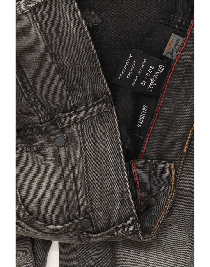 WRANGLER Herren Skanders Straight Jeans W32 L29 Graue Baumwolle