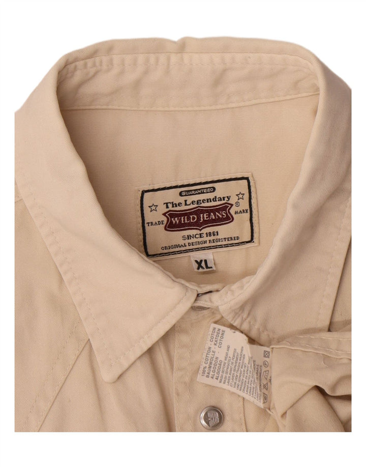 VINTAGE Herrenhemd XL Beige Baumwolle