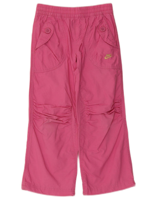Nike Mädchen-Cargohose mit weitem Bein, 5–6 Jahre, Größe M, W22, L20, Rosa, Baumwolle