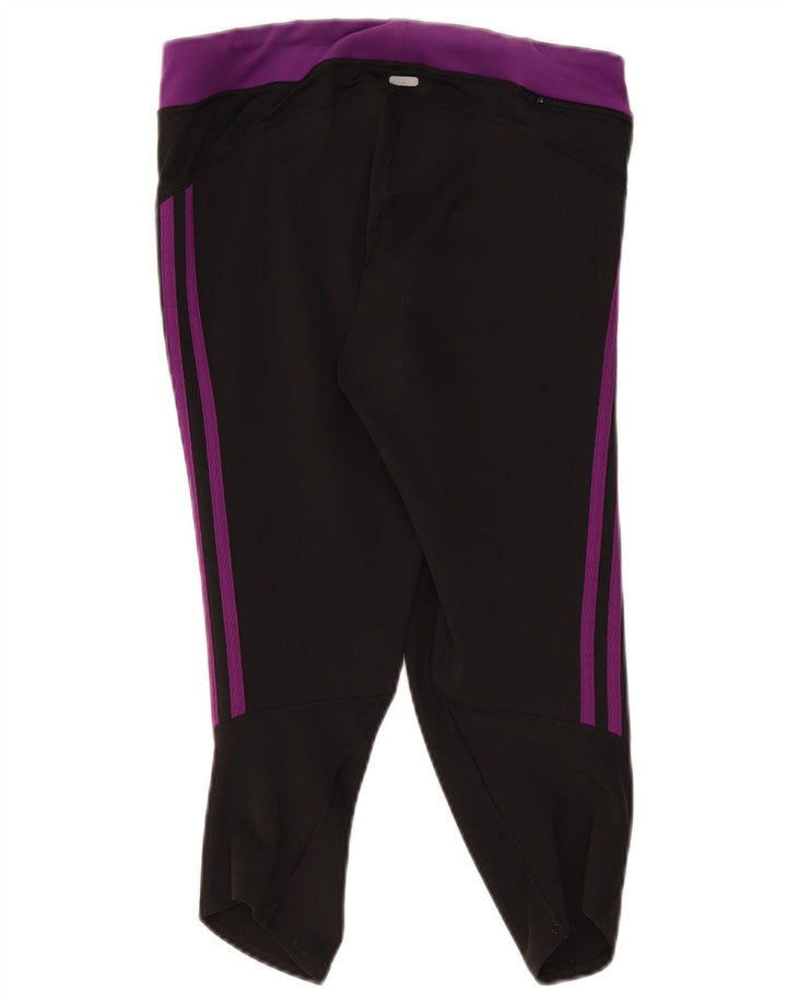 Adidas Damen Climalite Capri-Leggings UK 12 Mittelschwarz Farbblock