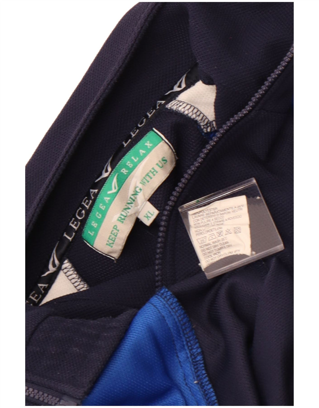 LEGEA Herren-Trainingsanzug-Oberteil, Jacke, XL, Marineblau, Farbblock-Polyester