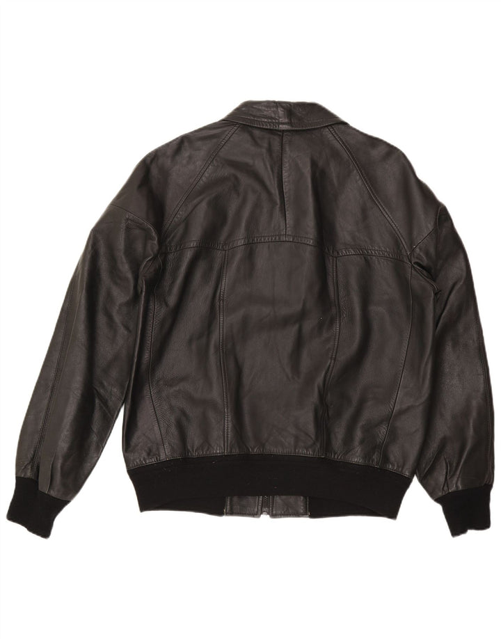Alta Moda Herren Bomber-Lederjacke IT 54 2XL Schwarz