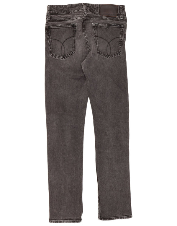 Calvin Klein Damen Slim Fit Slim Jeans W28 L30 Graue Baumwolle