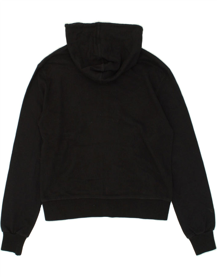 DIADORA Womens Zip Hoodie Sweater UK 14 Medium Black Vintage Diadora and Second-Hand Diadora from Messina Hembry 
