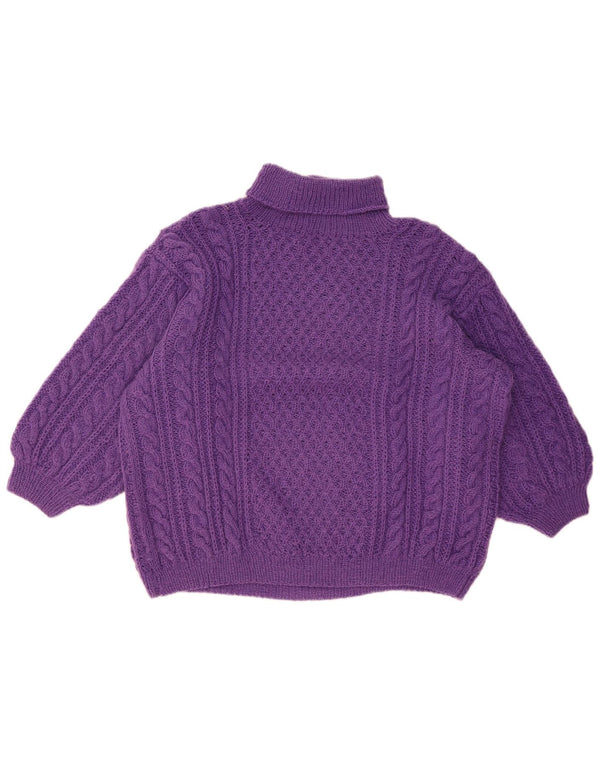 Vintage Damen Rollkragenpullover Pullover UK 14 Groß Lila