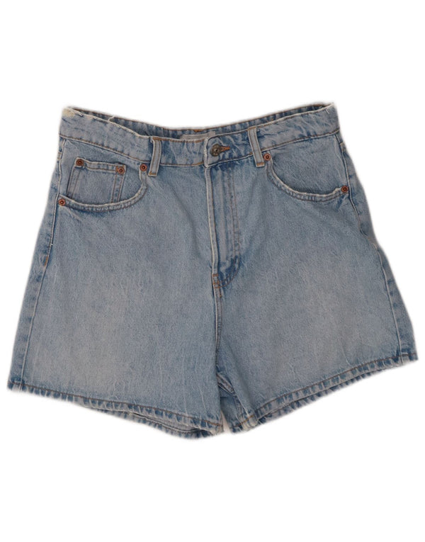 Zara Damen-Jeansshorts mit hoher Taille, EU 40, Mittel W30, blaue Baumwolle