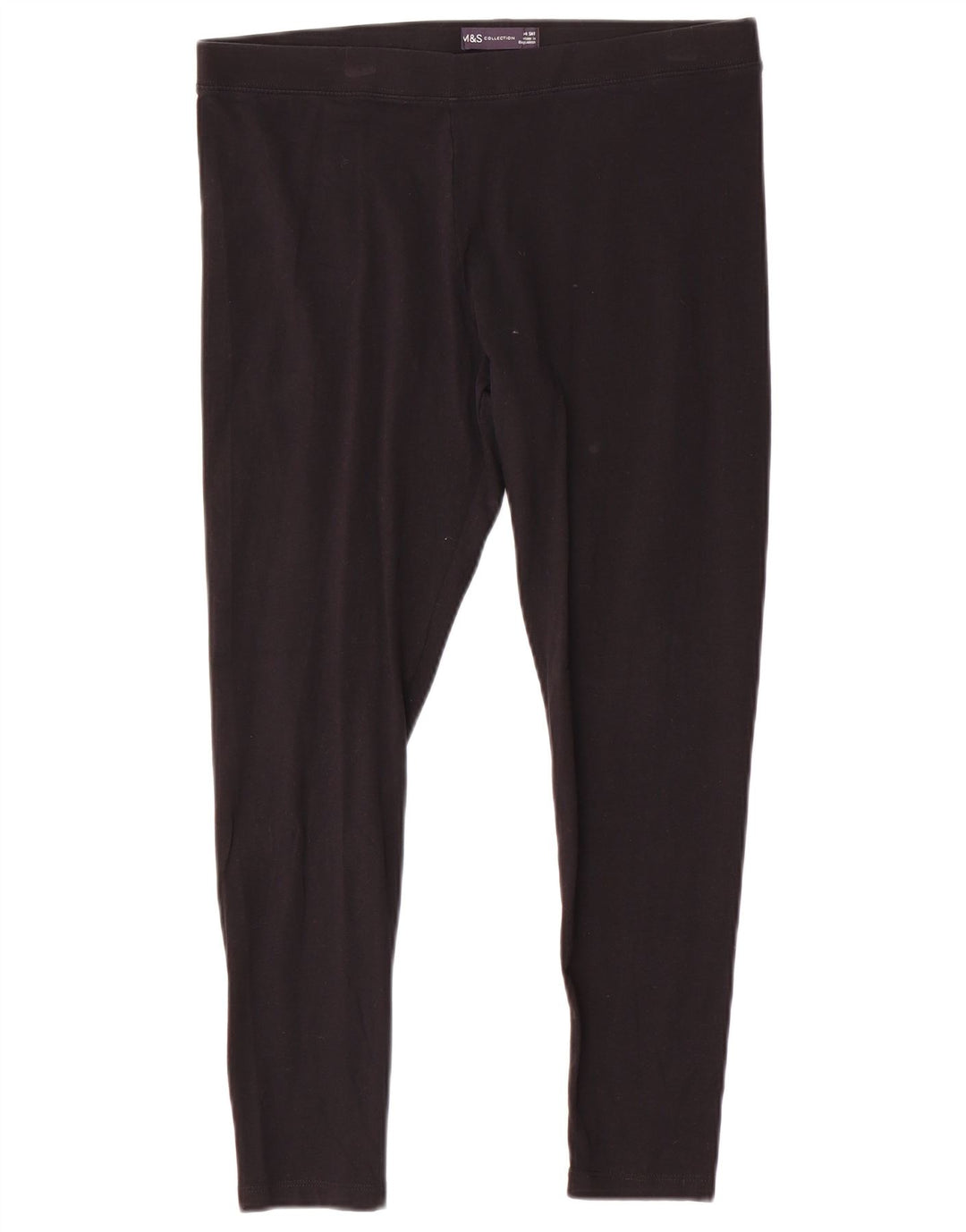 Marks & Spencer Damen Leggings UK 14 Große schwarze Baumwolle