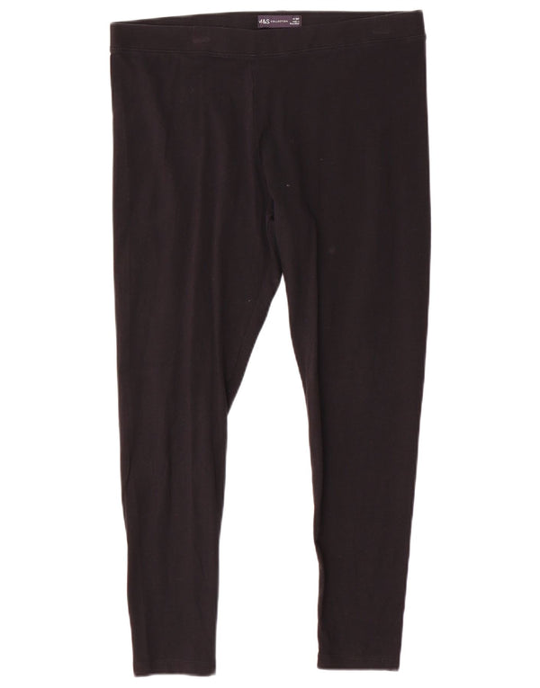 Marks & Spencer Damen Leggings UK 14 Große schwarze Baumwolle