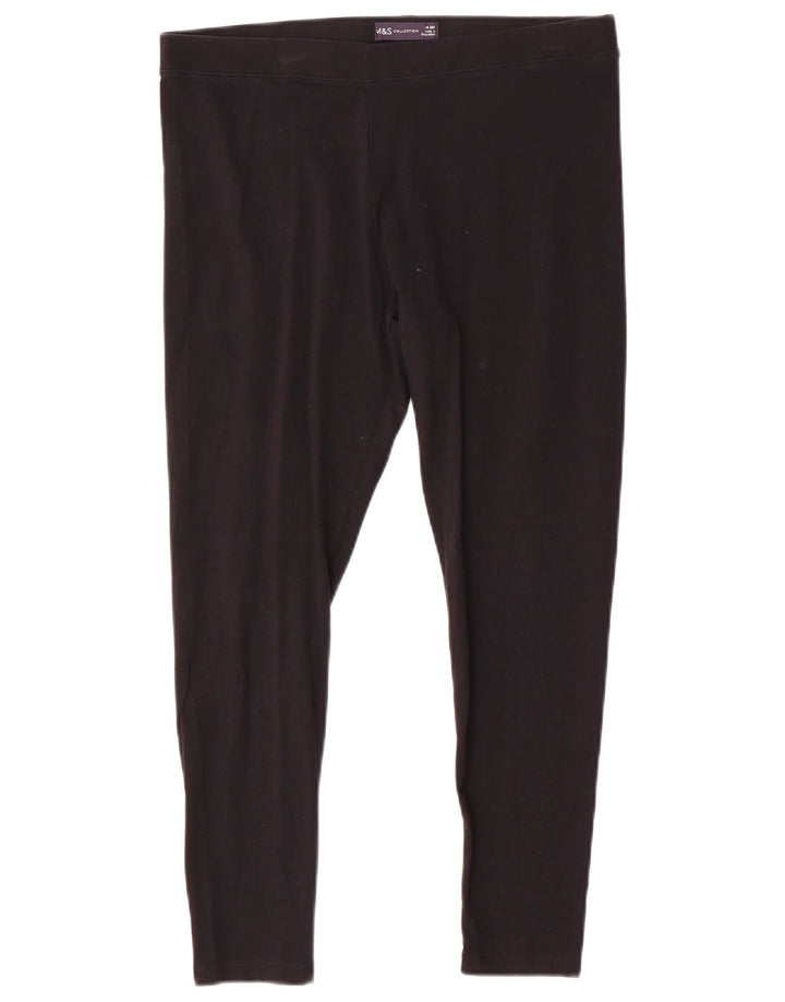 Marks & Spencer Damen Leggings UK 14 Große schwarze Baumwolle