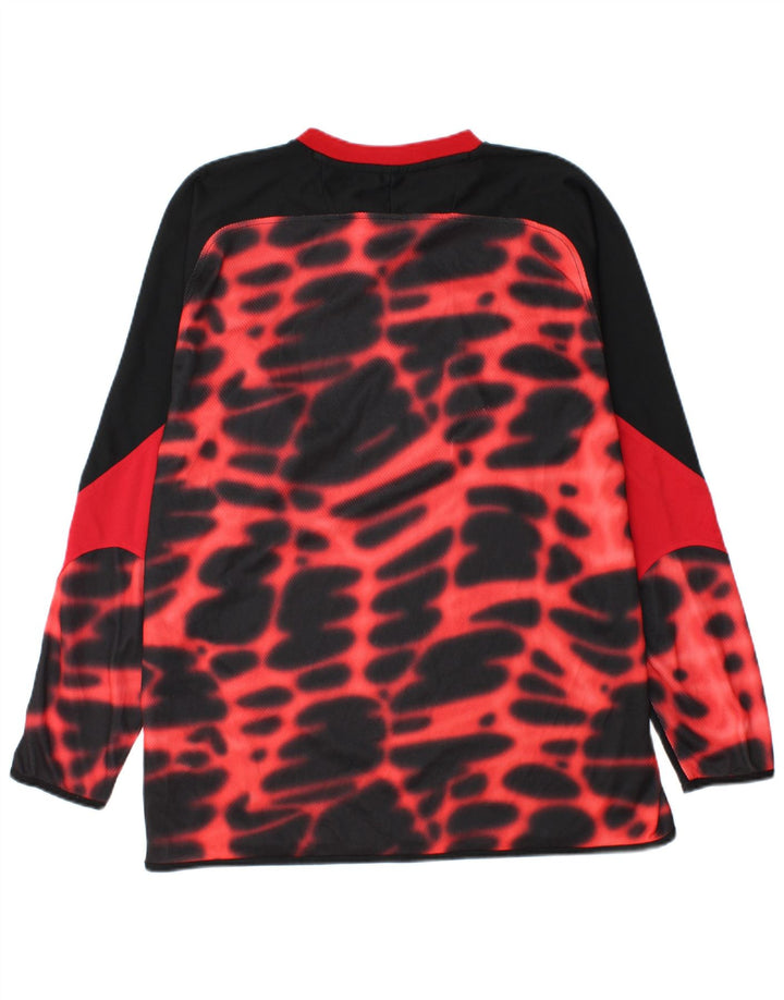Umbro Herren-Oberteil, langärmelig, groß, schwarz, Animal-Print, Polyester