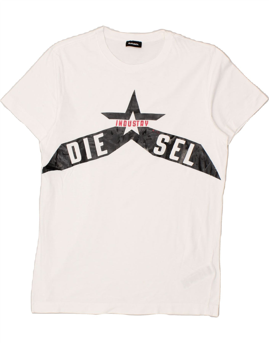 DIESEL Grafik-T-Shirt-Oberteil für Jungen, 13–14 Jahre, weiße Baumwolle