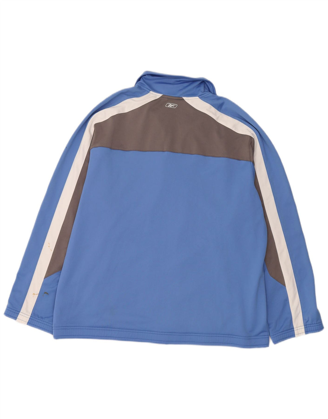 Reebok Herren-Trainingsanzugoberteil mit normaler Passform, XL, blaues Farbblock-Polyester