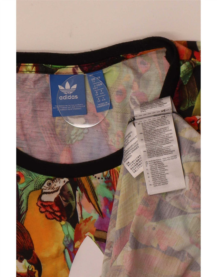 Adidas Damen Graphic T-Shirt Top UK 12 Medium Mehrfarbig Tropical