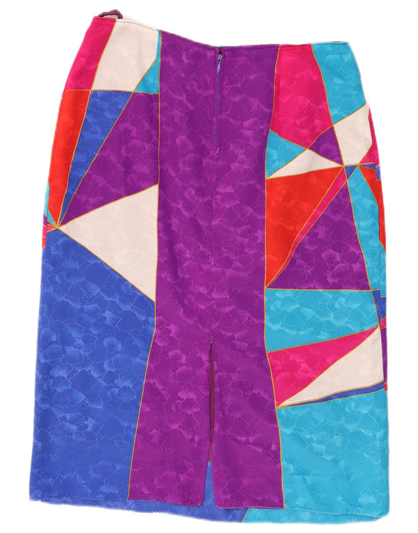 Vintage Damen gerader Rock W30 Medium Mehrfarbig Geometrisch