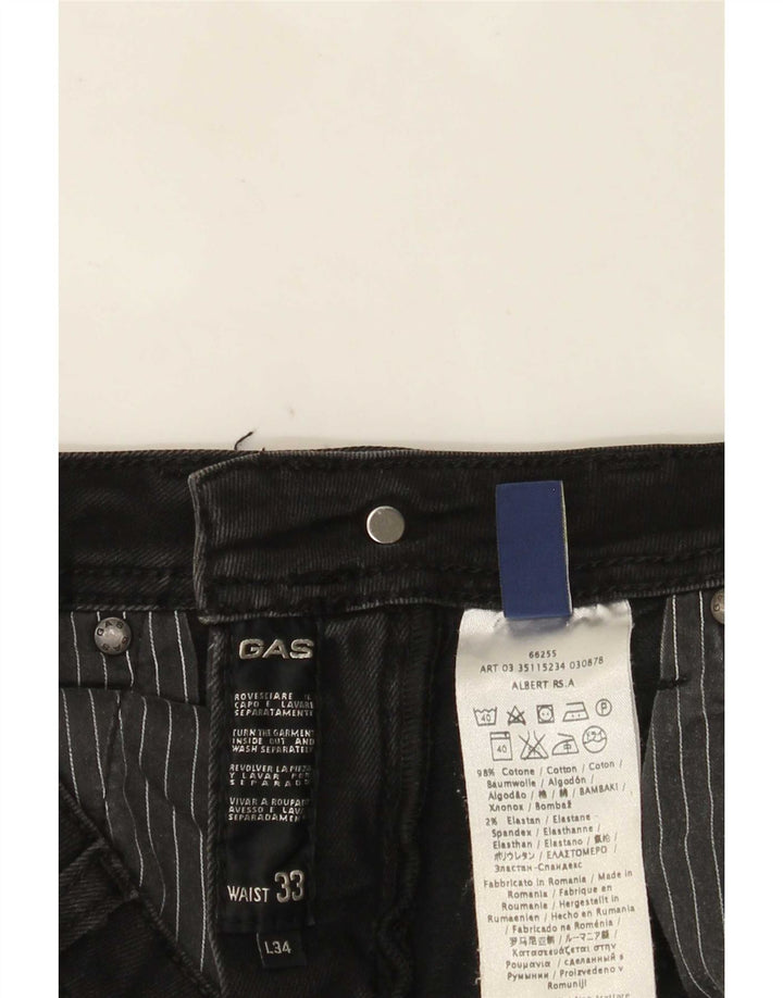 Gas Damen Albert Slim Jeans W33 L28 Schwarze Baumwolle